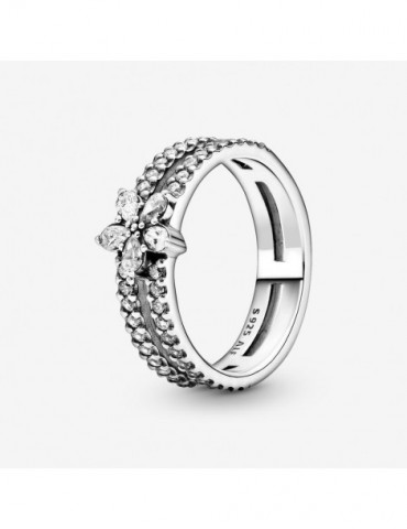 PANDORA Bague double flocon de neige