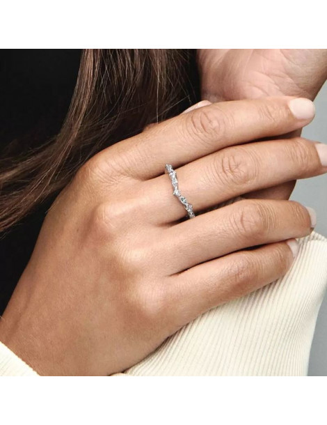 PANDORA Bague Vœu Alternance Scintillante Timeless