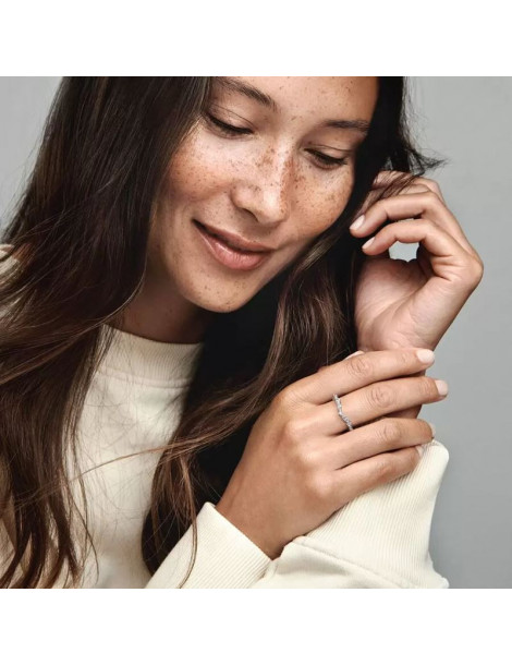 PANDORA Bague Vœu Alternance Scintillante Timeless