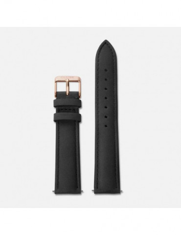 CLUSE Bracelet de montre 18 mm Leather Black, Rose Gold Colour