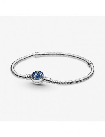 PANDORA Bracelet médaillon bleu scintillant