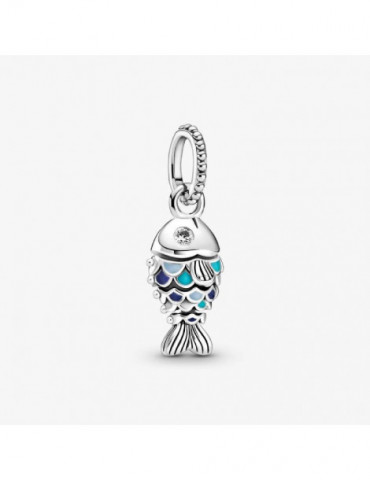 PANDORA Charm Pendant Poisson à Écailles Bleues