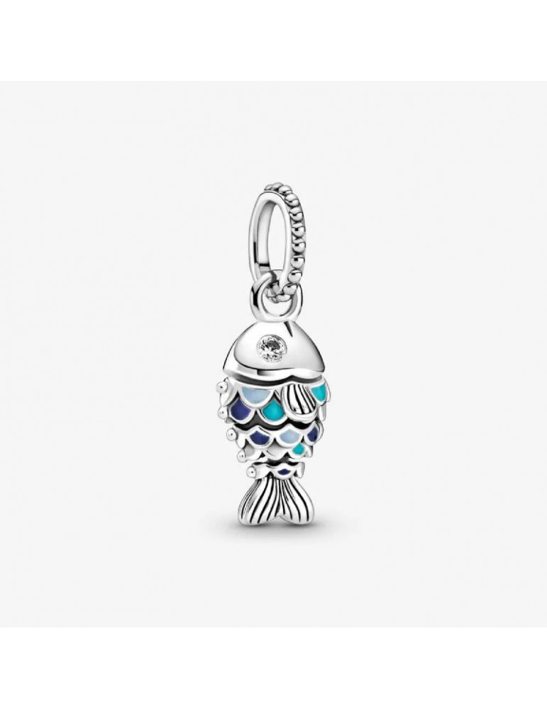 PANDORA Charm Pendant Poisson à Écailles Bleues