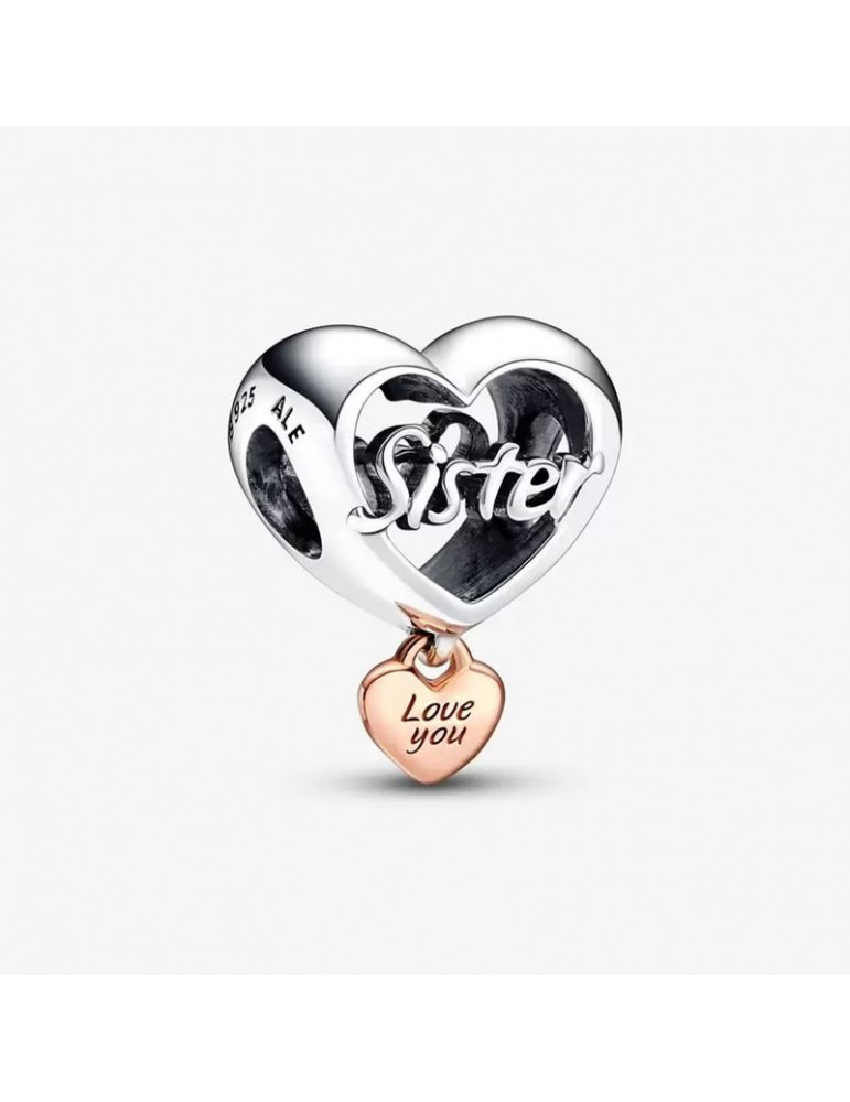 PANDORA Charm Coeur Love You Sister