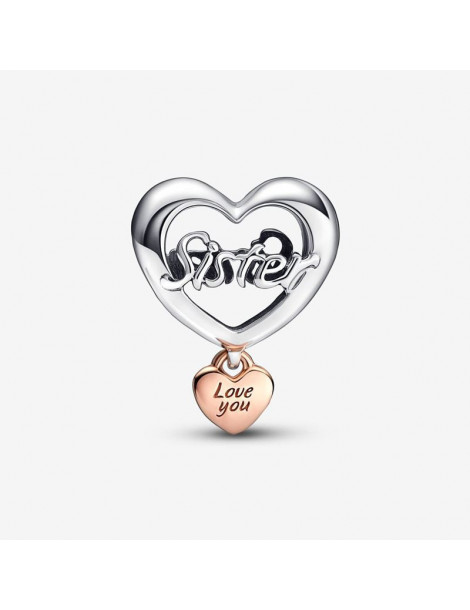PANDORA Charm Coeur Love You Sister