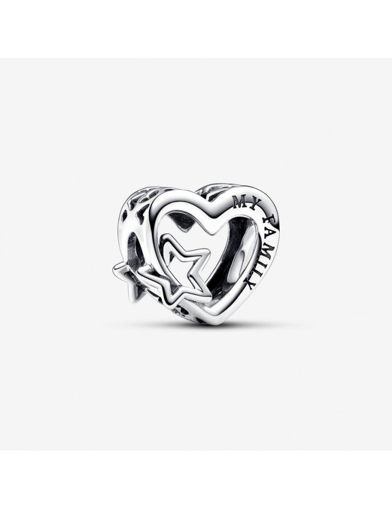 PANDORA Charm Ajouré Famille Cœur et Étoile