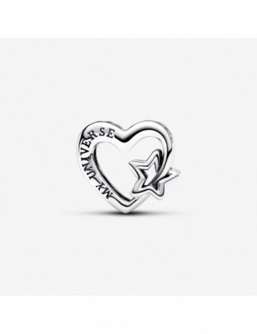 PANDORA Charm Ajouré Famille Cœur et Étoile