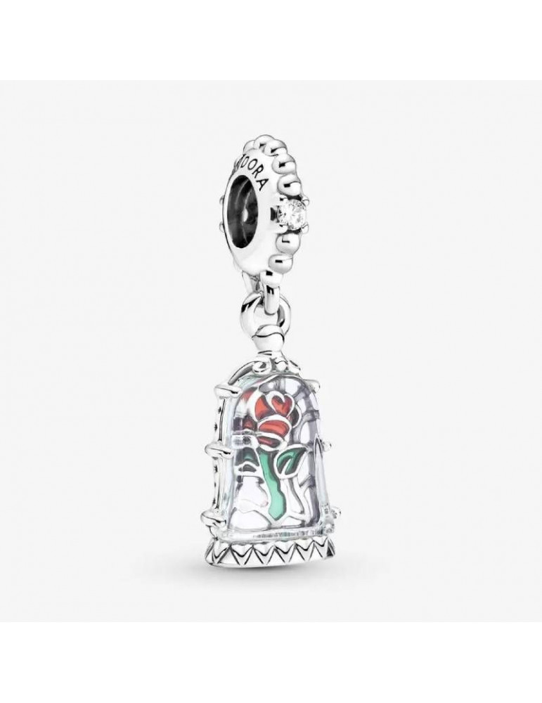 PANDORA Charm Pendant Disney La Belle et La Bête Rose Enchantée