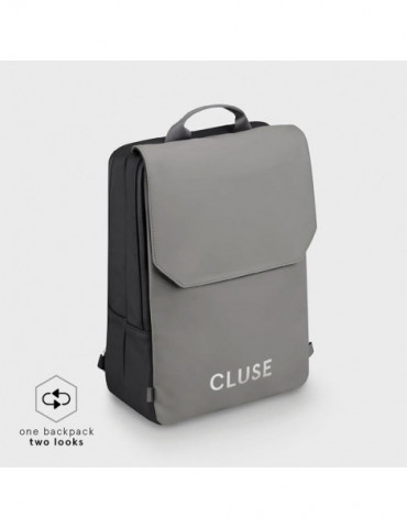 CLUSE Le Réversible Backpack, Black Grey, Silver Colour