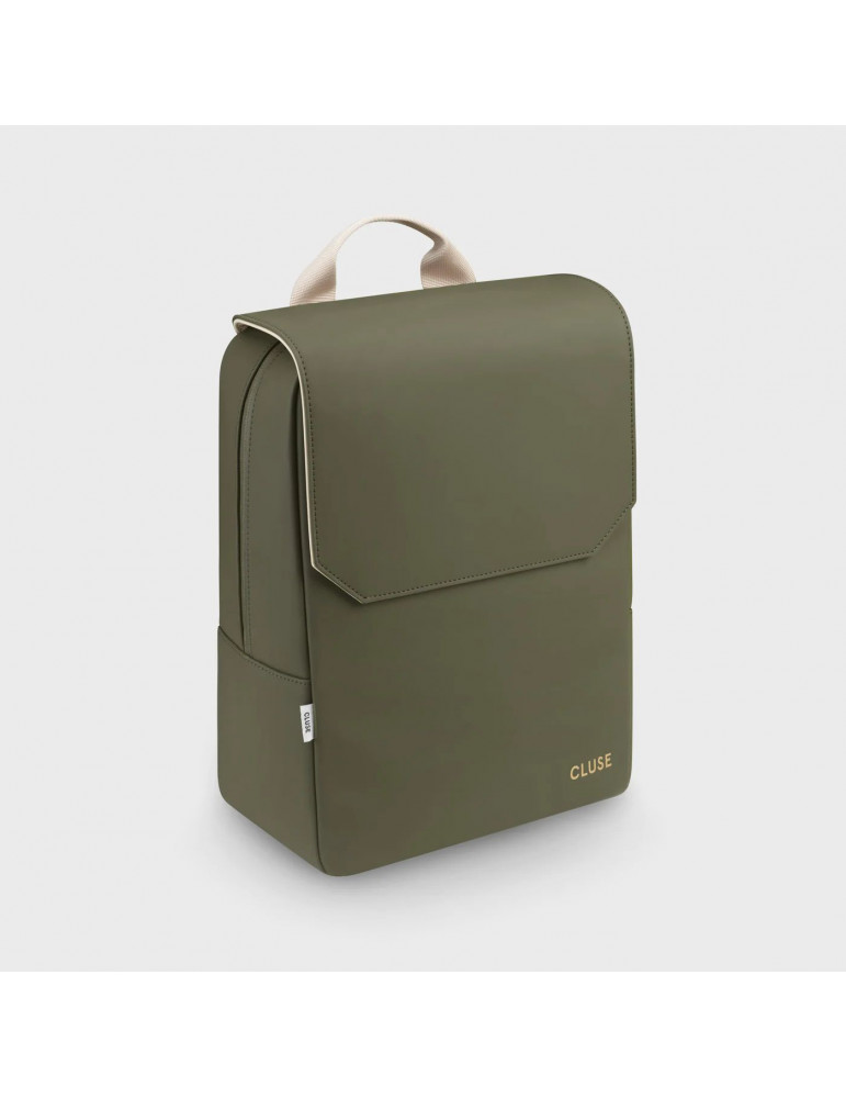 CLUSE Nuitée Backpack, Dark Green Beige, Gold Colour
