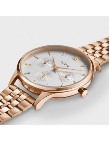 CLUSE Minuit Multifunction Watch Steel Rose Gold