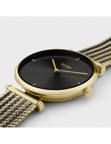 CLUSE Triomphe Watch Mesh Blackand Gold