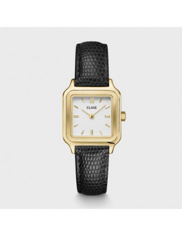 CLUSE Gracieuse Petite Watch Leather Black Lizard Gold
