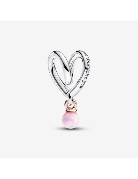 PANDORA Charm Cœur Ruban Bimatière