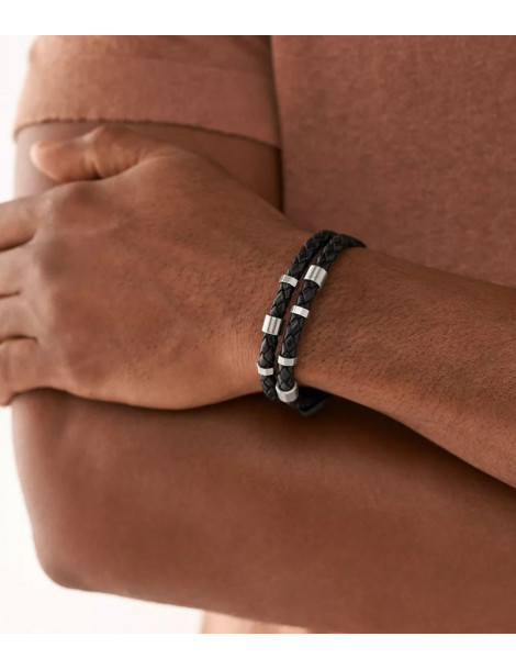 FOSSIL Bracelet Leather Essentials Noir