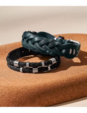 FOSSIL Bracelet Leather Essentials Noir