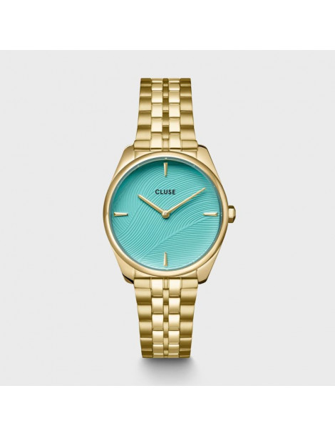 CLUSE Montre Féroce Petite Steel Leaf Texture Pool Blue