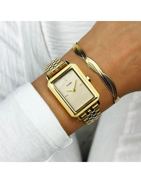 CLUSE Montre Fluette Steel Gold Sand Texture