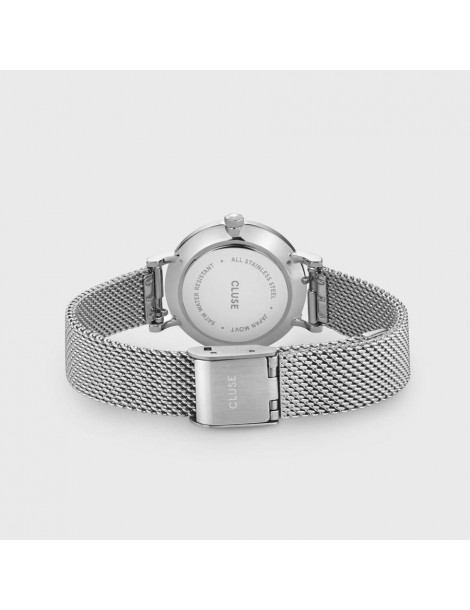 CLUSE Montre Boho Chic Petite Mesh Silver White