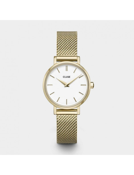 CLUSE Montre Boho Chic Petite Mesh Gold White