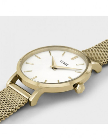 CLUSE Montre Boho Chic Petite Mesh Gold White