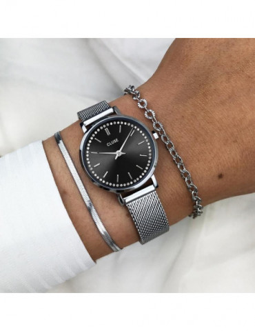 CLUSE Montre Boho Chic Petite Crystals Mesh Silver Black