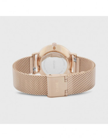 CLUSE Montre Minuit Mesh Rose Gold Black