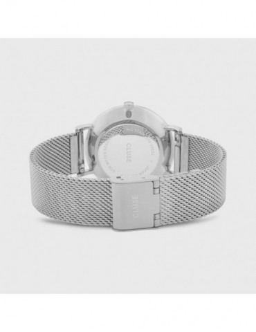 CLUSE Montre Minuit Mesh Silver Black