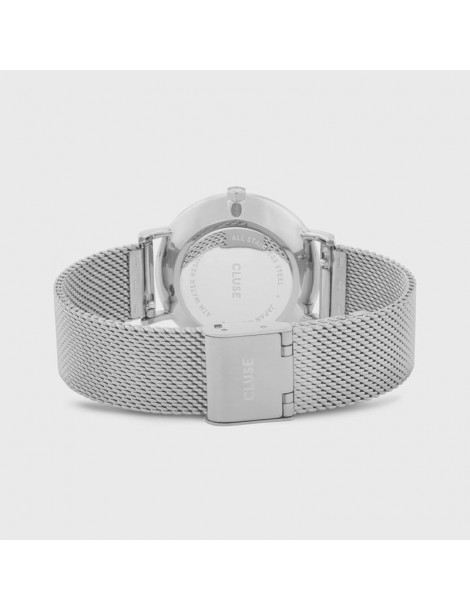 CLUSE Montre Minuit Mesh Silver Black