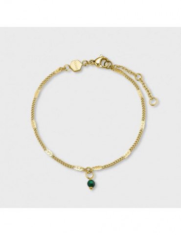 CLUSE Gift Box Tétragone Mesh & Malachite Bracelet Gold