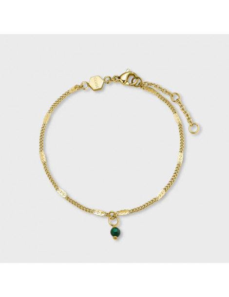 CLUSE Gift Box Tétragone Mesh & Malachite Bracelet Gold