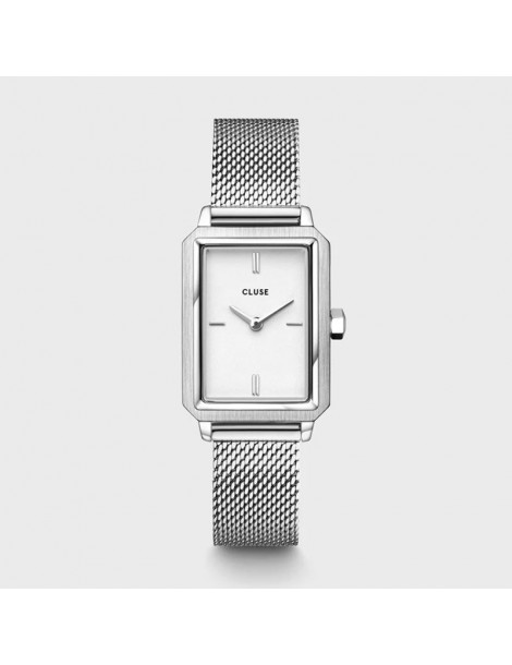 CLUSE Montre Fluette Mesh Silver White