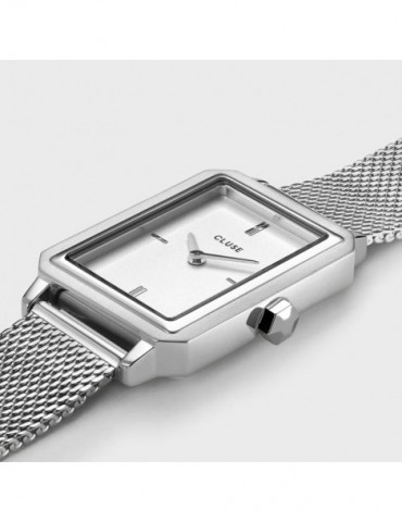 CLUSE Montre Fluette Mesh Silver White