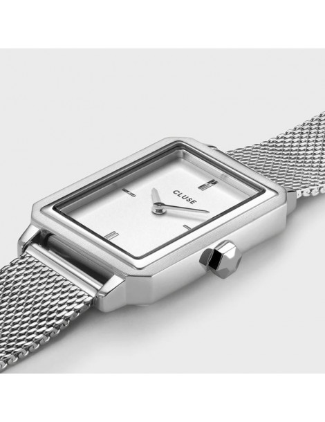 CLUSE Montre Fluette Mesh Silver White