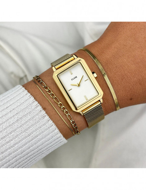 CLUSE Montre Fluette Mesh Gold White