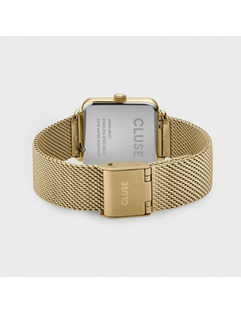 CLUSE Montre Tétragone Mesh Gold White