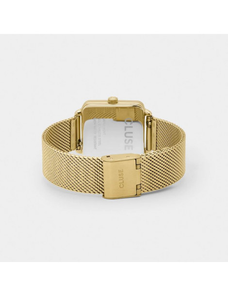 CLUSE Montre Tétragone Mesh Gold Stones Green