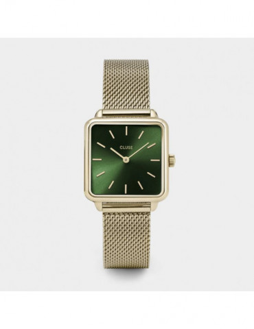 CLUSE Montre Tétragone Mesh Gold Green