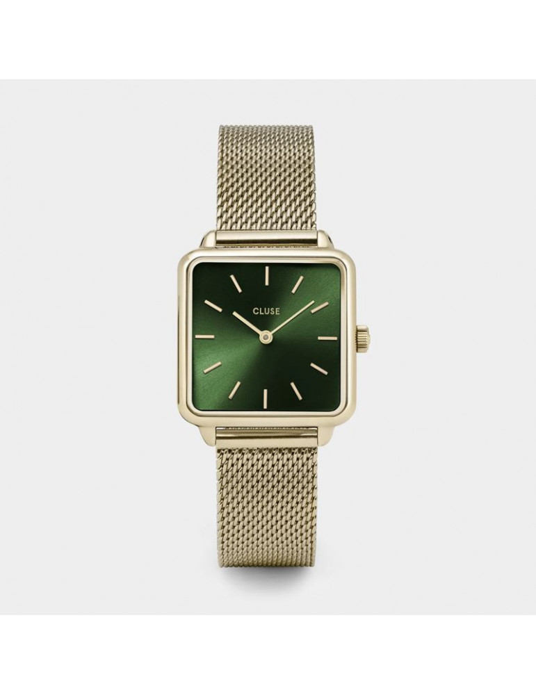 CLUSE Montre Tétragone Mesh Gold Green