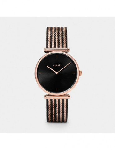 CLUSE Montre Triomphe Mesh Bicolour Rose Gold Black