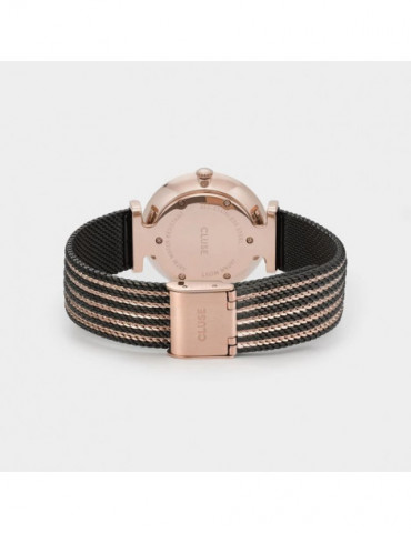 CLUSE Montre Triomphe Mesh Bicolour Rose Gold Black