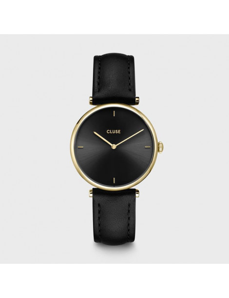 CLUSE Montre Triomphe Leather Black Gold