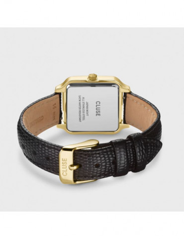 CLUSE Montre Gracieuse Leather Black Lizard Gold