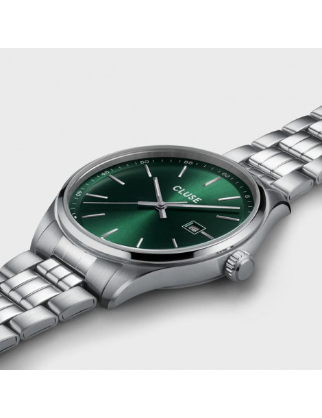 CLUSE Montre Anthéor Steel Silver Green