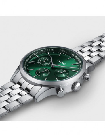 CLUSE Montre Anthéor Multifunction Steel Silver Green