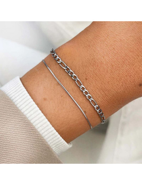 CLUSE Bracelets Essentielle Figaro Chain Silver | Set
