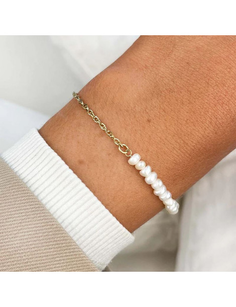 CLUSE Bracelet Essentielle Mixed Chain Pearl Gold