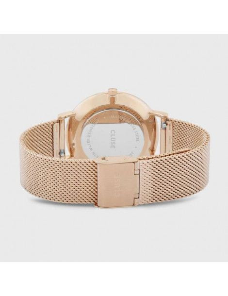 CLUSE Montre Boho Chic Mesh Rose Gold White