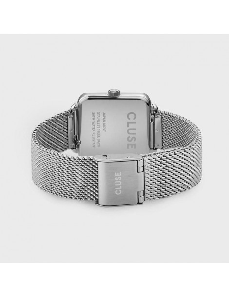 CLUSE Montre Tétragone Mesh Silver White