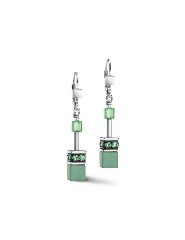 COEUR DE LION Boucles d'oreilles GeoCUBE® Iconic Precious Vert